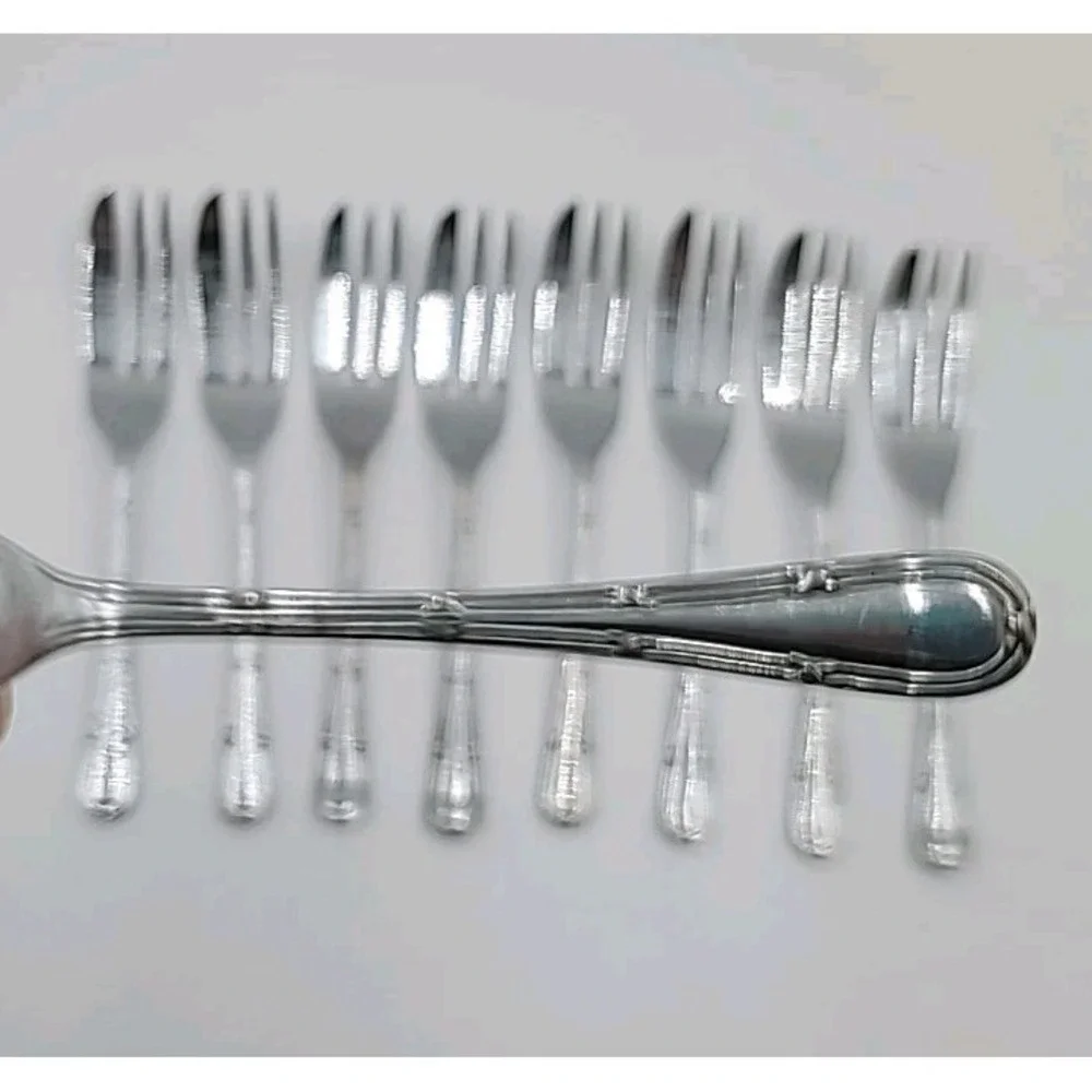 9pc‎ UNF 587 St Clair Chromium Plate Pastry Forks Flatware Fork Set